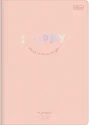 Tilibra - Planner Grampeado 17,8 x 25,4 cm Happy 90 G 2026 - Laranja