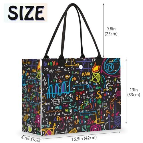 Mathematics Formula Subject Tote Bag for Women Large Beach Bag Reusable Tote Bags for Work Travel Beach Shopping2