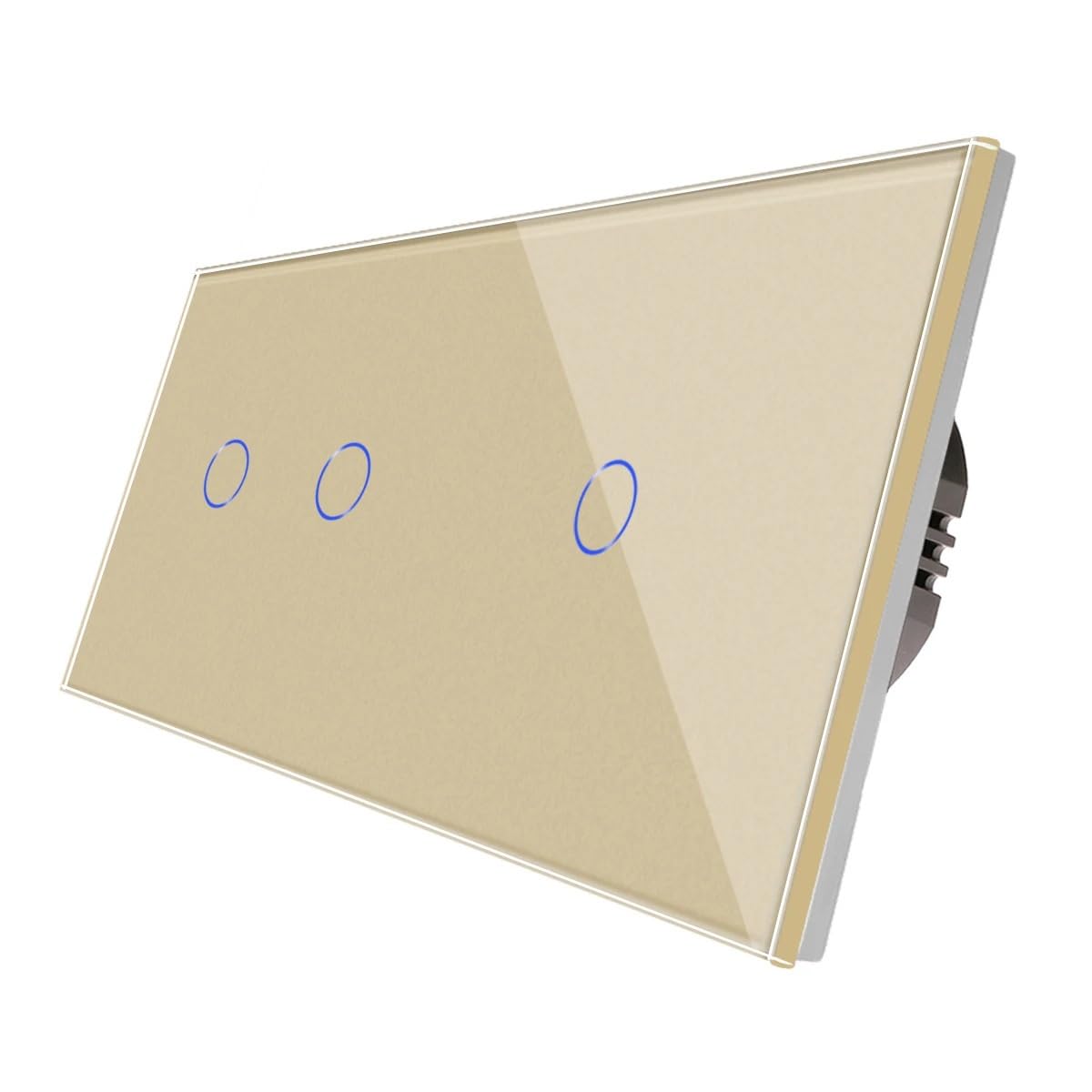 Touch Lichtschalter Wand-Touch-Schalter 1 Gang 2 Gang 1 Weg 2 Weg 157 mm Lichtschalter for Heimwerker Touch Wandlichtschalter(Golden,2 Way)