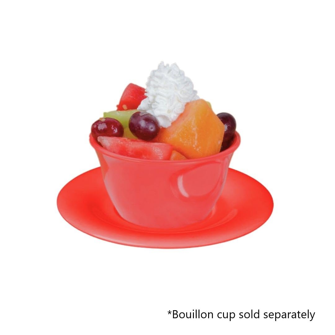 TrueCraftware- 5-1/2” Saucer Melamine Orange Color Set of 12 for Bouillon Cup/Mug Cup - Dishwasher Safe Break-Resistant Appetizer Dessert Plates Coffee Cup Saucers Drinkware Home Cafe Restaurants