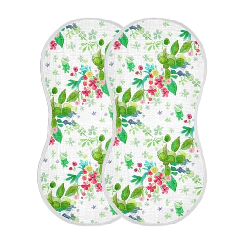 xigua Watercolor Leaves Baby Burp Cloths for Newborn Boys and Girls 1 Pack, Soft & Absorbent Cotton Baby Burp Cloth, Baby Washcloths, Newborn Towel, Burp Rags2