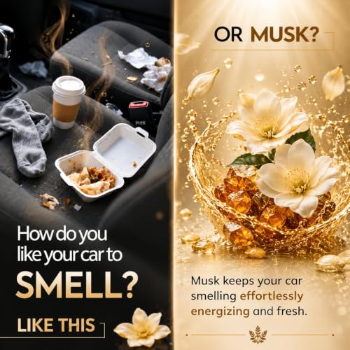 Image of 50 ML Musk Premium Car Perfume Luxury Spray with Hanging Card /Travel Friendly Car Air Fresheners 350+ Sprays /Car Accessories Interior /Eliminates Bad Odour for Car, Office & Home