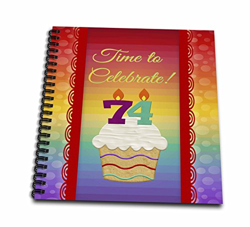 Cupcake bougies nombre temps célébrez 74 ans d'invitation de mémoire livre