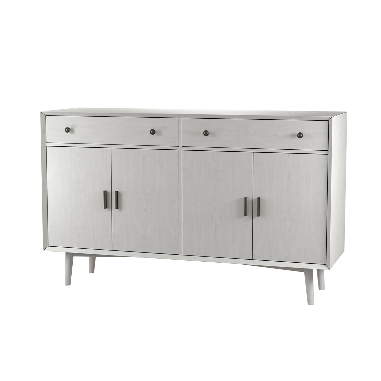 DEAR CARBON 58'' Wide 2 Drawer Sideboard-Pebble, Bedside Cabinets, for Bedrooms, Living Room (White)