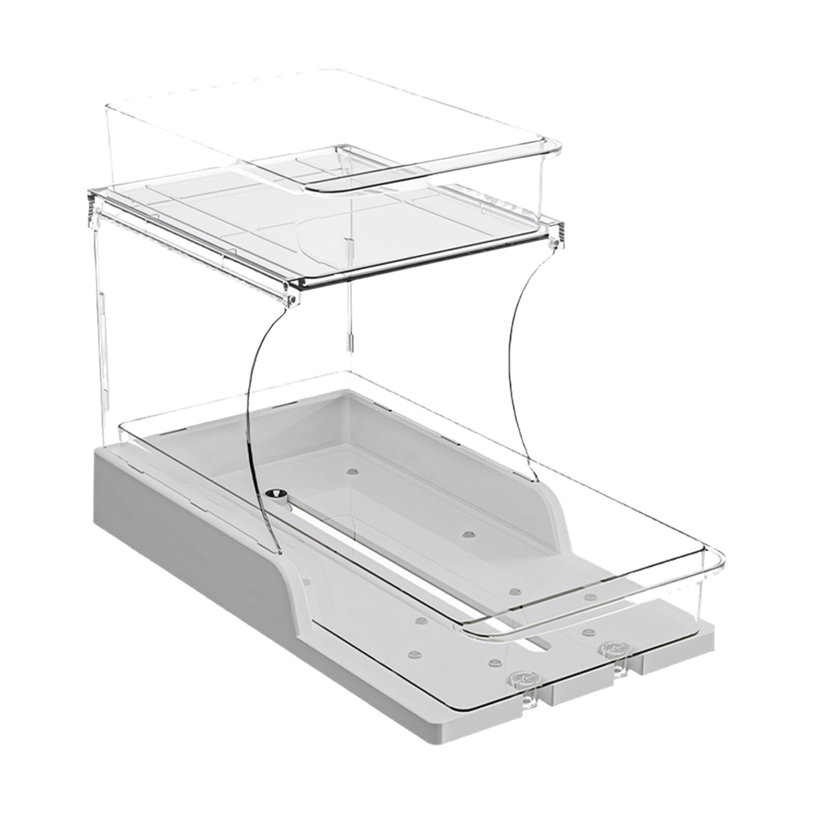 Kaeltsyn 2 Layer Rotating Seasonings Rack Organizers for Kitchen Countertop Sturdy and Sturdy PET ABS Materials Storage Shelf Kitchen Organizers