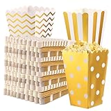 LDXDRU 120 Stück 12x7x5cm Klein Popcorn Tüten, Snacks Candy Popcorn Boxen Papier Klein Popcorntüten Party Papiertüte für Filmabend, Geburtstagsfeier, Weihnachten, oder Party (Heißprägung)