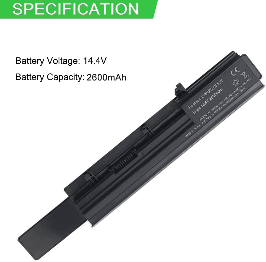 XITAIAN 14.4V 5200mAh GRNX5 Kompatybilny z Bateria Zamiennik do Dell 50TKN 7W5X0 7W5X09C 93G7X GRNX5 NF52T P09S P09S001 V9TYF XXDG0 0NF52T 0V9TYF 0XXDG0