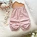 Toddler Baby Boys Girls Cotton Pants Elastic Waist Harem Pants 2025 Fashion Cute Lantern Long Trousers with Pockets 1-2 Years Pink