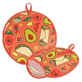 Buachois 30 cm Tortilla Wärmer, Tortilla-Wärmerbeutel, Mikrowellengeeigneter, Isolierter, Warmer Stoffbeutel für Maismehl-Taco-Pizzabrot, 12 Zoll Runde Mexikanische Tortilla-Serviertasche