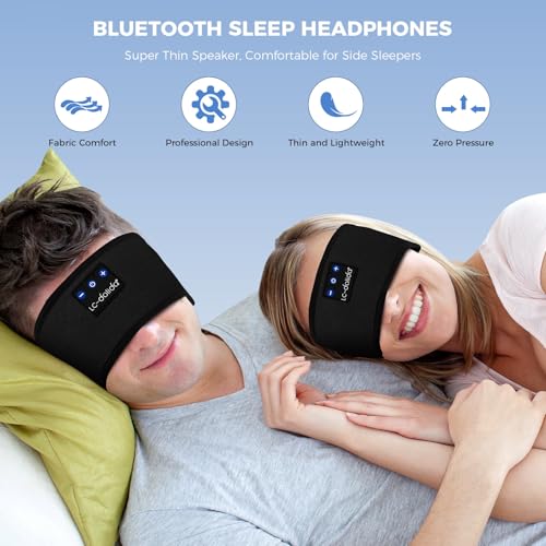 Image of LC-dolida Sleep Headphones Bluetooth 5.4 Headband, Sports Wireless Earphones with Ultra-Thin HD Stereo Speaker Sweat Resistant Earbuds Sleeping Headphone for Workout Running Cool Gadgets Unique Gifts