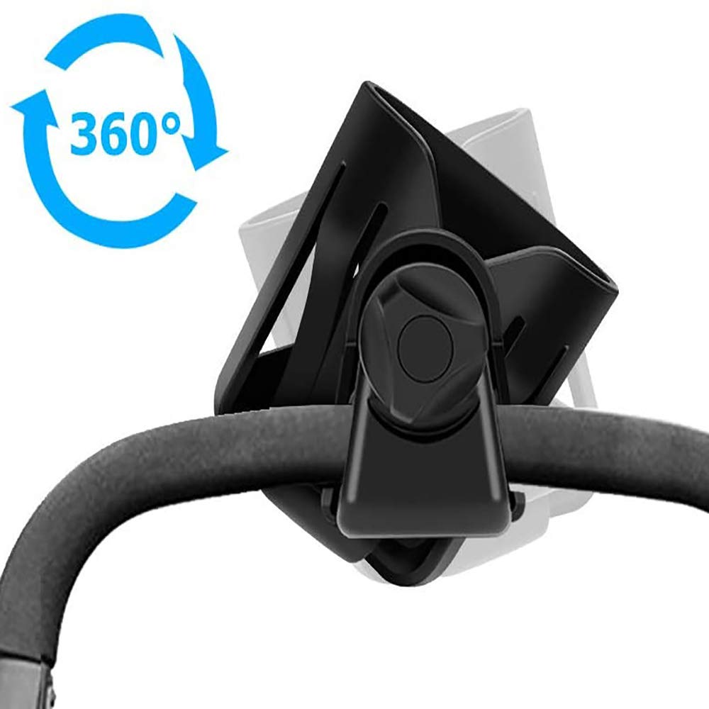 Shiwaki Porte-Gobelet Rotatif 360° Pour Poussette - Universel, Pince Réglable - Plastique ABS - Accessoire Pratique