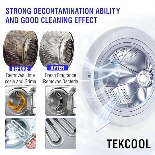 Image of TEKCOOL Washing Machine Cleaner, Descaler for Washing Machine Front Load and Top Load, Washing Machine Cleaning Powder, Descaling Powder for Washing Machine (Blue, Pack of 6)