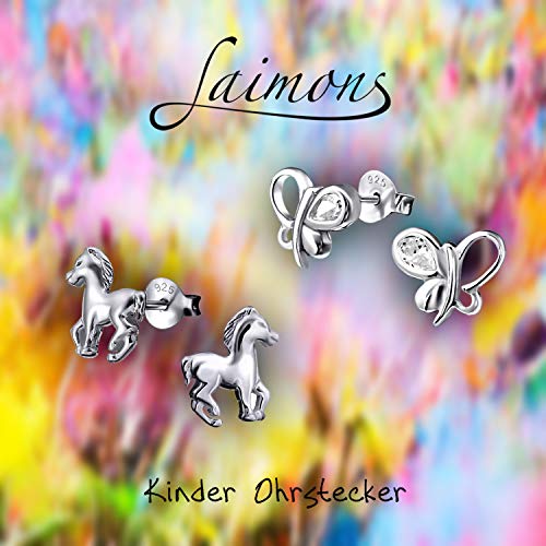 Laimons - Orecchini da bambina, motivo sirena, in argento Sterling 925, viola