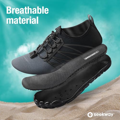 Image of SEEKWAY Mens Womens Water Shoes Quick-Dry Aqua Sock Barefoot Athletic Sports Shoes for Outdoor Beach Swim surf Walking Diving Boating Hiking Pool
