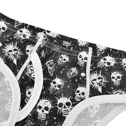 ODAWA Skulls Grunge Black Tag Free Toddler Briefs Cotton, Underwear 2T Boys4