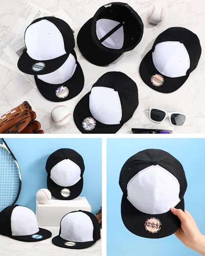 Image of 15 Pack Snapback Hats for Men Hip Hop Style Solid Baseball Hats Adjustable Snapback Cap Flat Brim Baseball Caps
