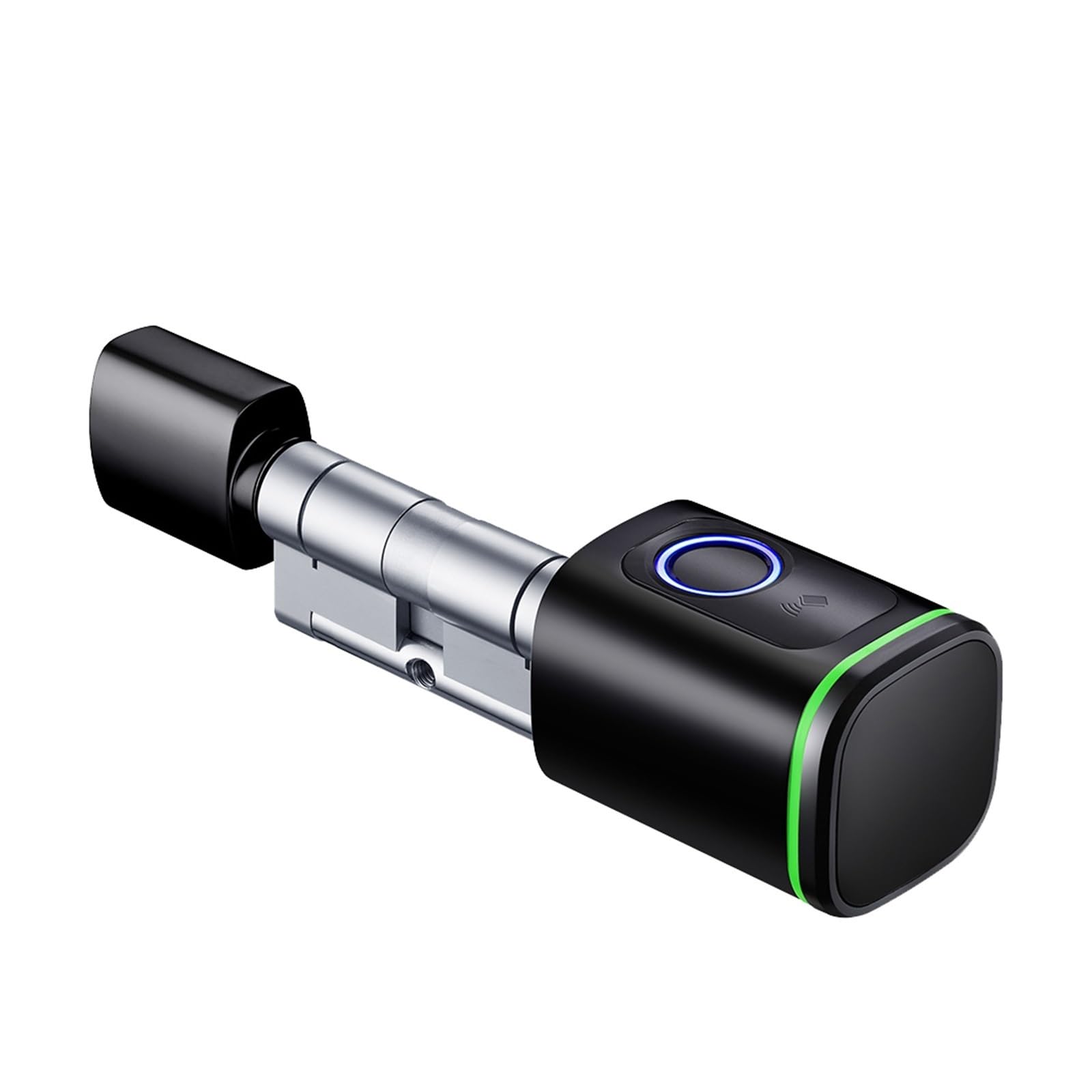 Serrure à cylindre intelligente sans clé avec application Tuya Smartlife RFID NFC IC carte (S1F-noir, 45 et 45)