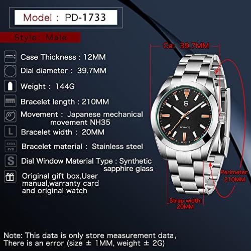 Pagani Design herenhorloges GMT automatisch mechanisch 40 mm sport duik waterdicht roestvrij staal saffierglas polshorloge, ORANJE Pagani Design herenhorloges GMT automatisch mechanisch 40 mm sport duik waterdicht roestvrij staal saffierglas polshorloge, ORANJE