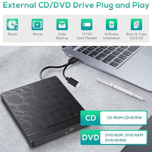 Graveur de disque externe multi-interface USB avec lecteur de carte pour PC - 3