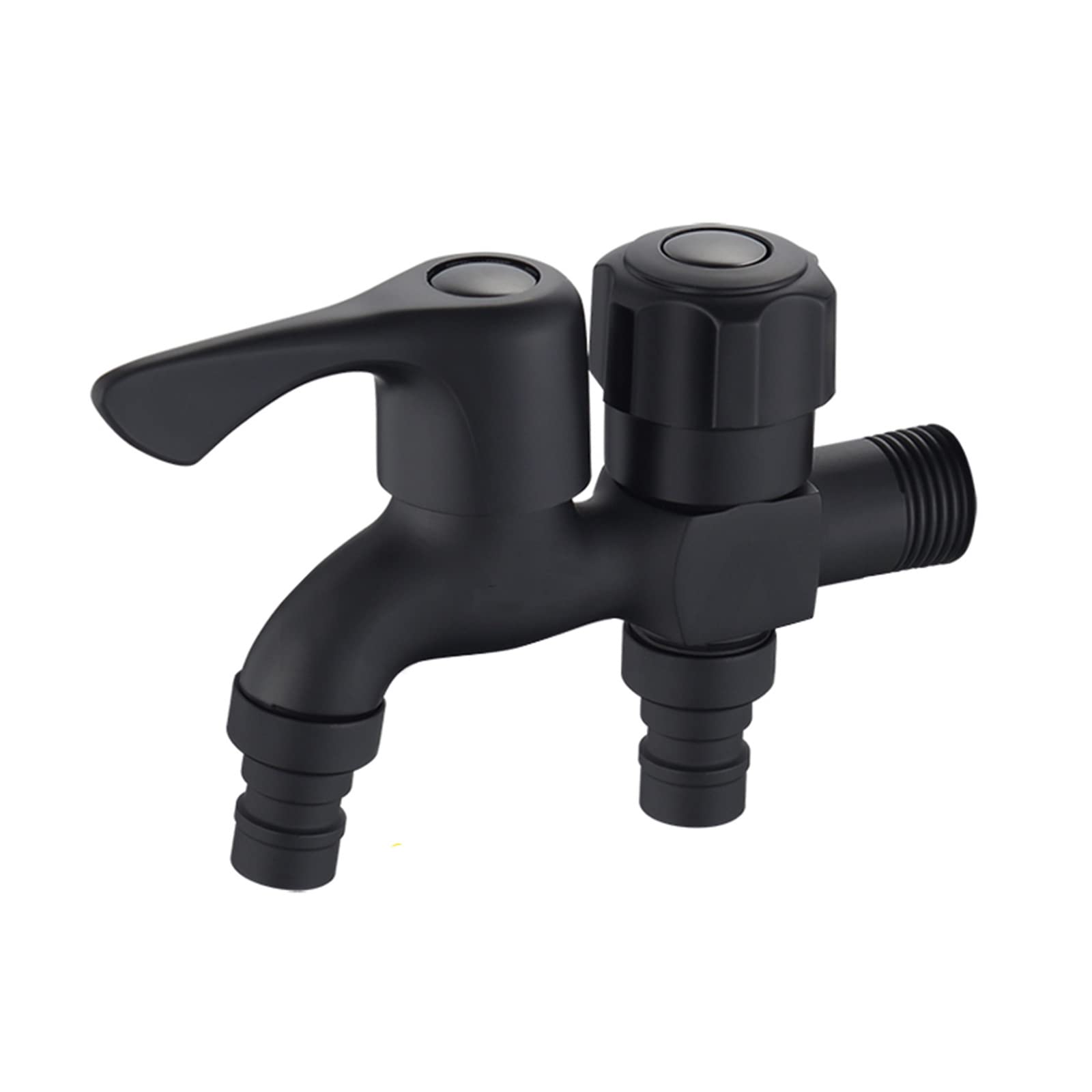 Grifo doble grifo jardin 1/2 antiheladas grifo doble jardin laton one in two out grifo lavadora 1/2 grifo exterior pared negro para inodoro,negro B