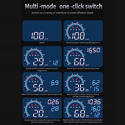 Pantalla inteligente Irfora: HUD GPS universal con velocidad y tiempo de viaje 8
