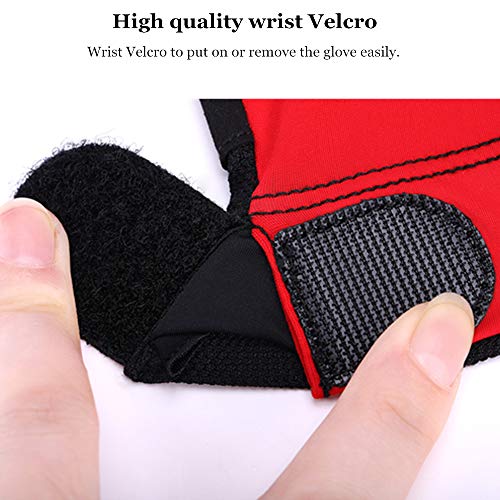 Roaming Quick-Dry Breathable Billiard Shooters Carom Pool Snooker Cue Sport Glove Fits on Left Hand (Red, S/M)
