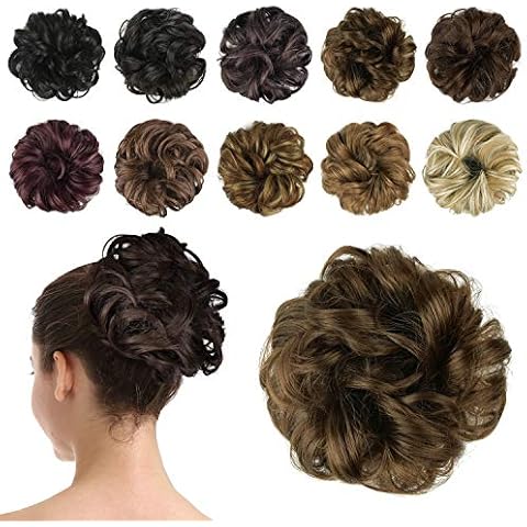 BARSDAR Golden Brown Curly Hair Bun Extensions Cover
