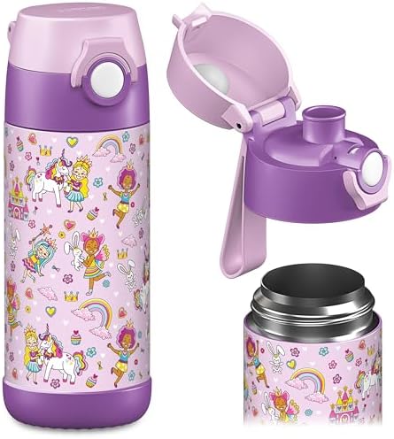 JARLSON® Trinkflasche Kinder Edelstahl MALI [THERMOSFLASCHE] - Kindertrinkflasche Auslaufsicher - Thermoskanne Kohlensäure geeignet - Thermo Trink Flasche für Schule & Kindergarten