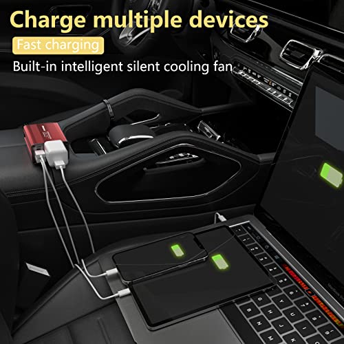 150W Car Power Inverter DC 12v to AC 110v Converter, Car Plug Outlet Adapter with 2 USB Ports and 1 AC Socket, Road Trip Essentials Accessories