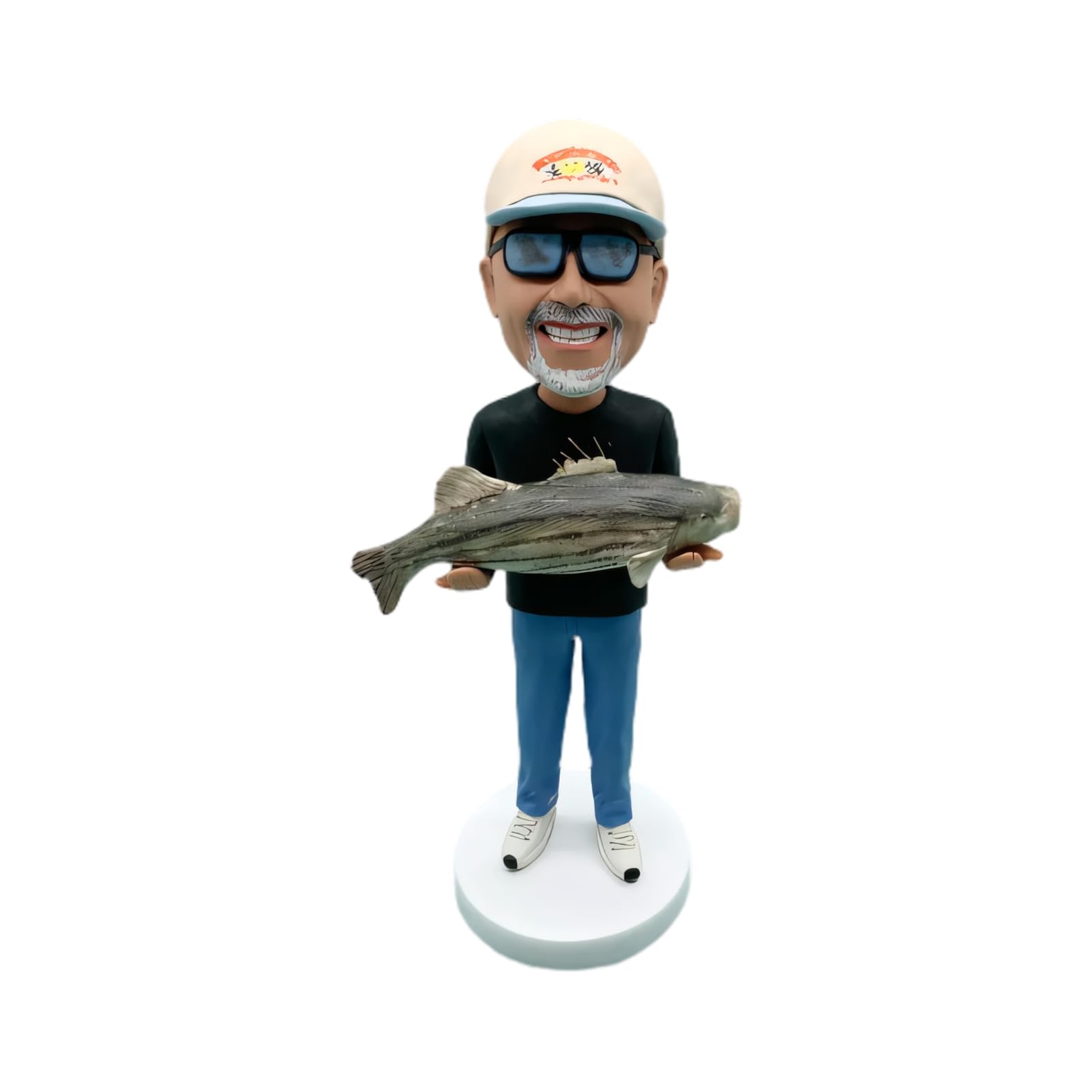 UniBoblX Custom Fishing Enthusiast Bobblehead, Personalized Angler Sculpture, Exclusive Fishing Expert Gift, Unique Fisherman Souvenir/Award