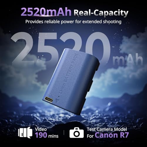 Image of SMALLRIG LP-E6P Battery for Canon, 2520mAh USB-C, 2.5H Quick Charge | Compatible with Canon EOS R6V,R6 Mark III /II,R5 Mark II,C50,R5,R6,R7,5D Mark II,5D Mark IV,60D,70D,80D,90D