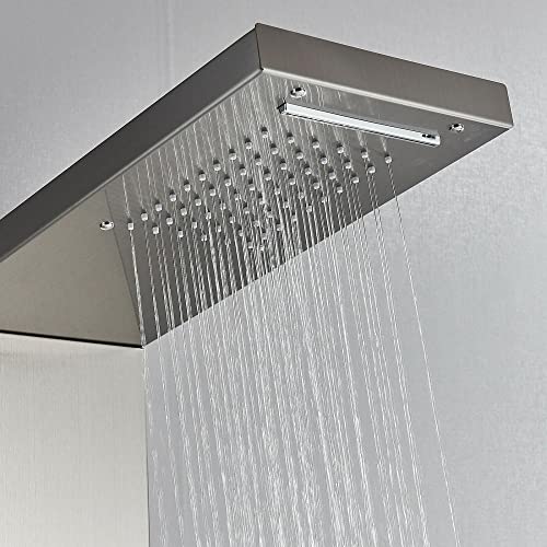 Columna de Ducha Torre Resistente al Agua con Chorro Lluvia y Cascada, 5 Funciones de Masaje, Boquilla de Acero Inoxidable miniatura 6
