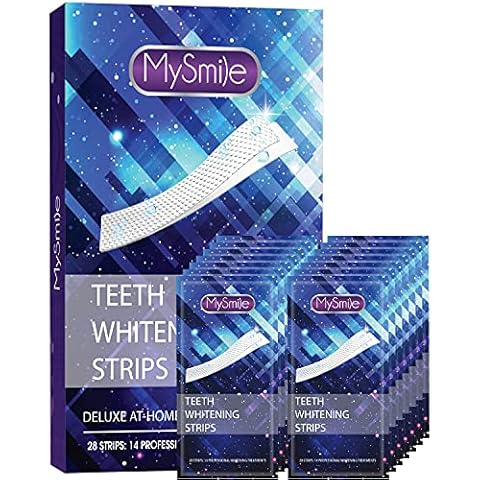 MySmile Teeth Whitening Strips, 28 White Strips Teeth Whitening Kit, Non-Sensitive 14 Sets Teeth Whitener for Tooth Whitening, Helps to Remove Smoking Coffee Soda Wine Stain, Up to 10 Shades Whiter Cover