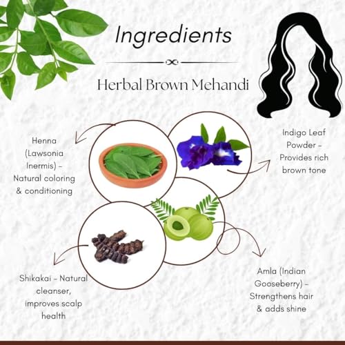 Image of Khadi Organic and Natural Brown Mehandi with Black Mehndi Combo Pack | Herbal Henna Hair Color | Long Lasting Natural Hair Dye | Grey Hair Coverage By Bhudeval Naturals | Suitable for All Hair Types- (Pack of 6)
