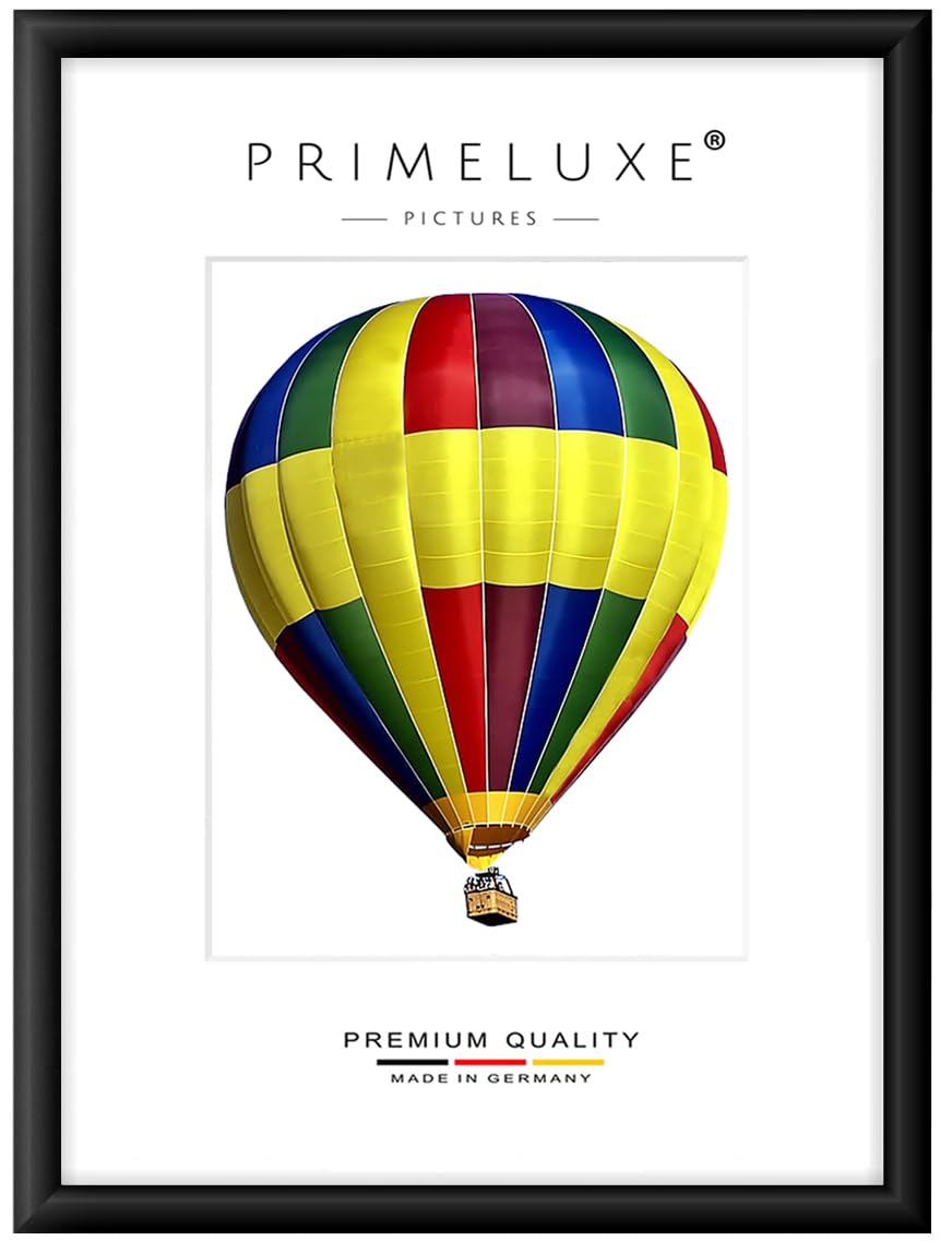 PrimeLuxe Marco de fotos de madera de 40 x 40 cm (tamaño de la imagen) cuadrado en negro mate, color y tamaño a elegir, marco para pósteres, puzles, collage de fotos, fabricado en Alemania