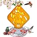 Grateful Gnome - Hummingbird Feeder - Hand Blown Glass - Orange Sugar Cube - 18 Fluid Ounces