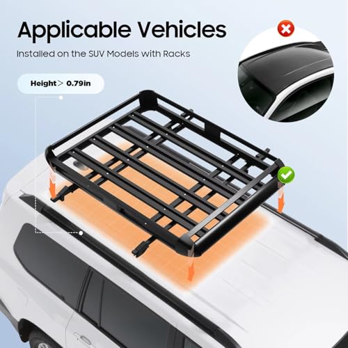 Baca coche para SUV ajustable con cesta de carga integrada para ampliar el maletero 4