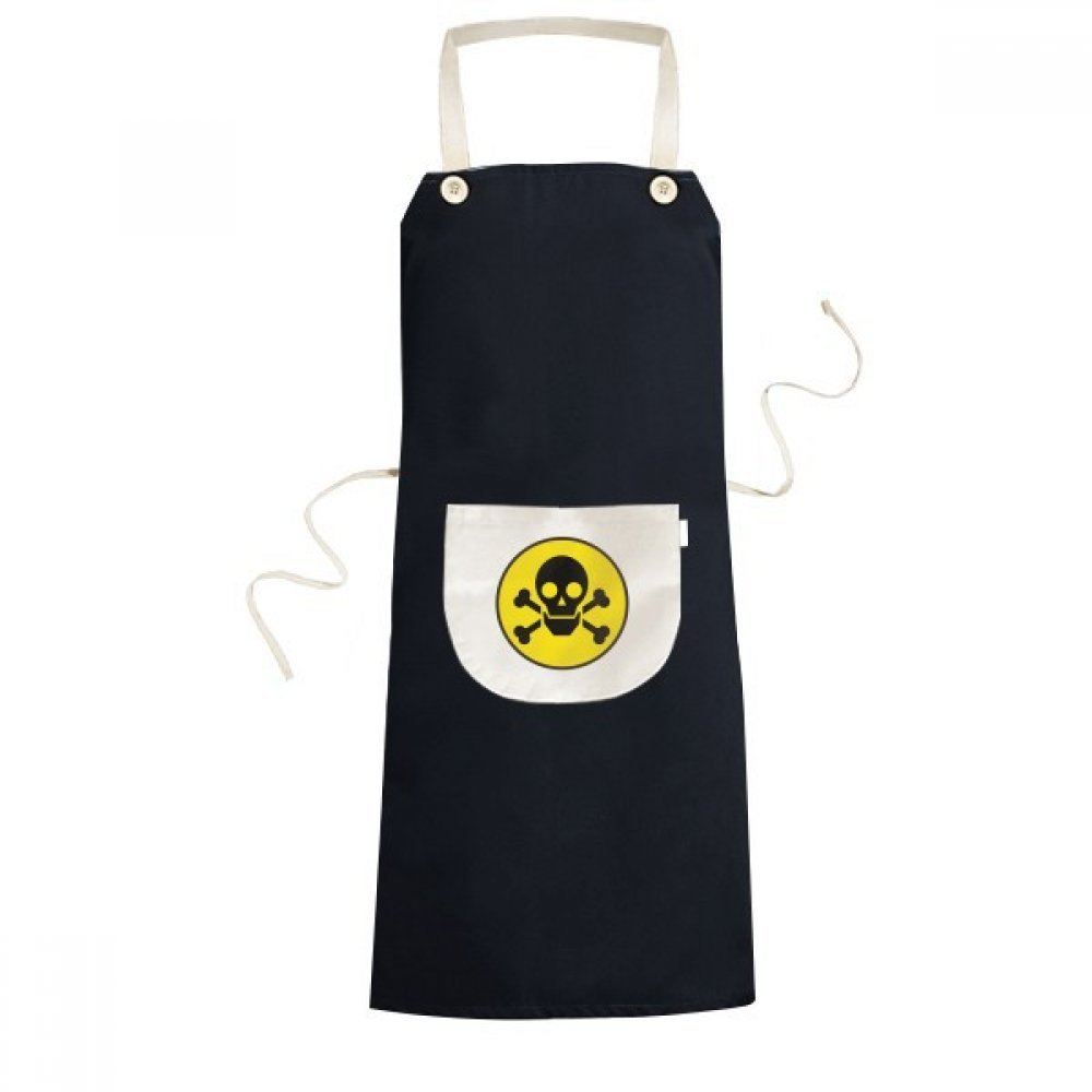 Tablier symbole chimique jaune dangereux avec poche pour cuisine et atelier créatif