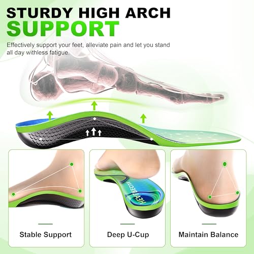 Plantar Fasciitis Insoles Shoe Inserts for Men Women, 240lbs Heavy Duty Arch Support Inserts for Pain Relief, Work Boot Orthotics Insoles for Standing All Day, L4