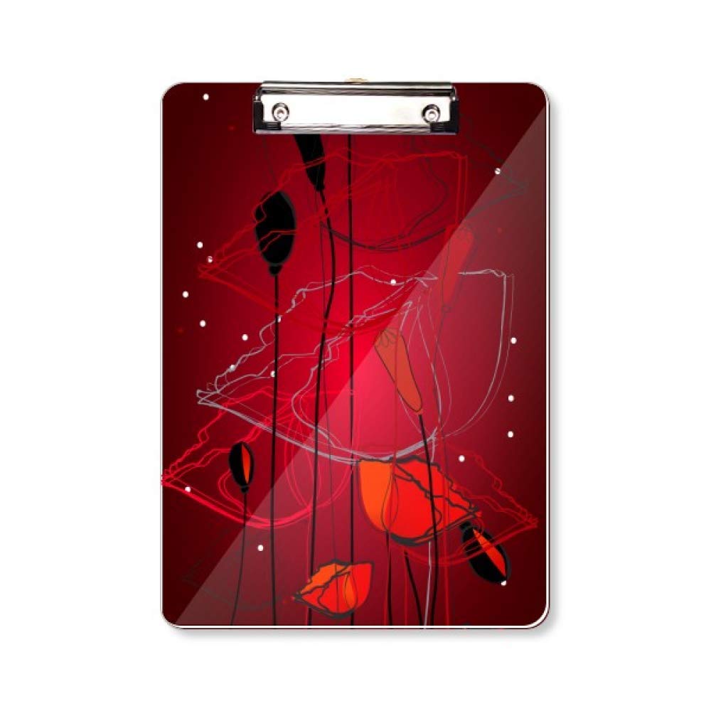 Presse-papiers Dossier écriture Pad support plaque A4 fleurs rouges - 5