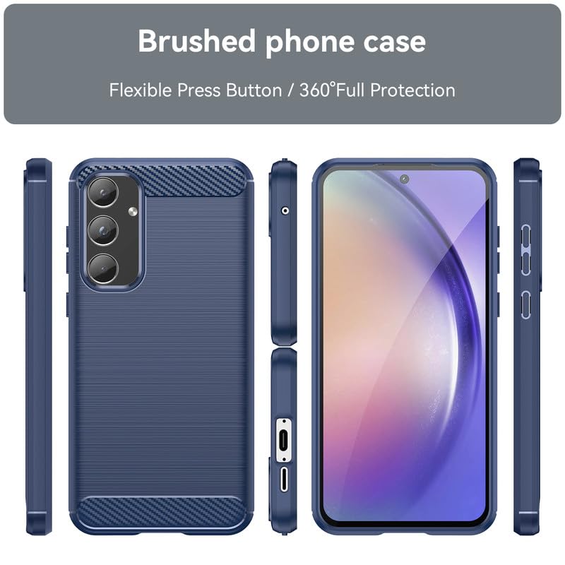 Image of Hybrid Carbon Fiber Back Case for Samsung Galaxy A55 5G (Blue)