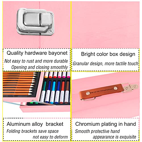 KINSPORY 139 PCS Art Set for Kids Deluxe Painting Drawing Art Supplies Case Gift for Teens Boys Girls 4 5 6 7 8 9 10 11 12 (Rose Pink) - Image 4