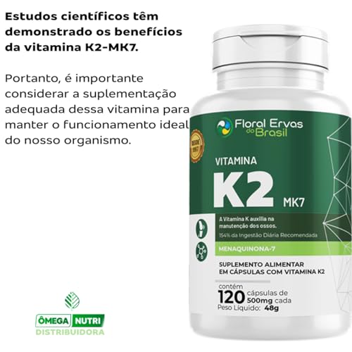Vitamina K2 Mk-7 120 Cápsulas 500mg Menaquinona 7 Econômica