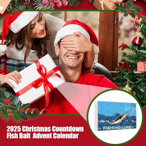 Calendrier de l'Avent Leurre de Pêche - Matériel de Décompte de Noël Eau Douce - 2