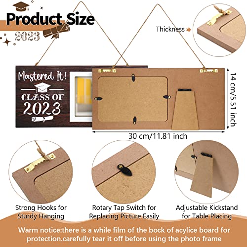 Class Of 2023 Masters College Graduation Gifts For Her Him Mastered It 2023 Grad Picture Frame Gifts Inspirational High School College Congrats Gifts For Good Friend Photo Frame 4 X 6 Inch Wood Brown #TOP1