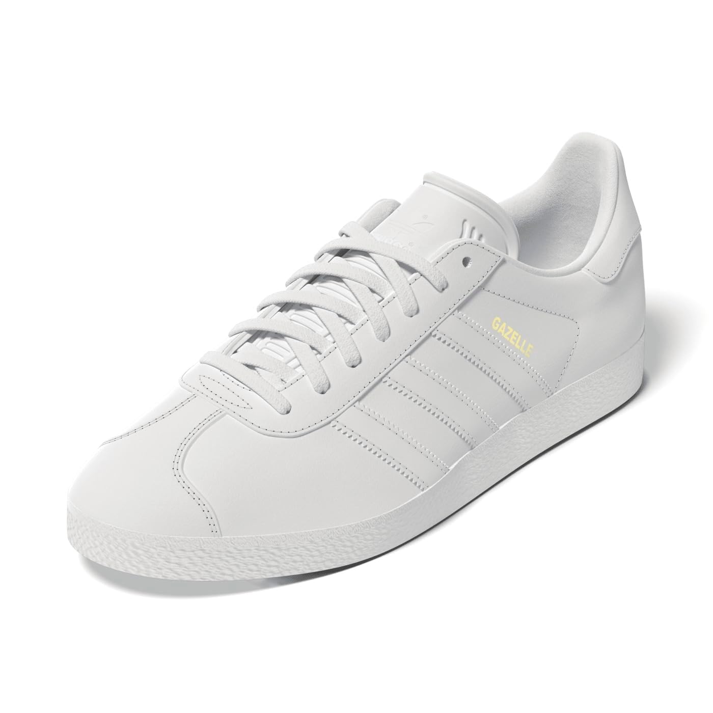 adidas Gazelle, Zapatillas de Deporte Unisex adulto, Footwear White Footwear White Gold Metallic, 46 EU