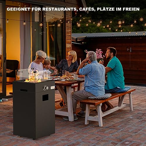 Electactic Propangas-Feuerstelle 71,1 Cm – 50.000 BTU, Quadratisch Mit Deckel & Lavasteinen, 3-in-1 Als Tisch Oder Feuerstelle