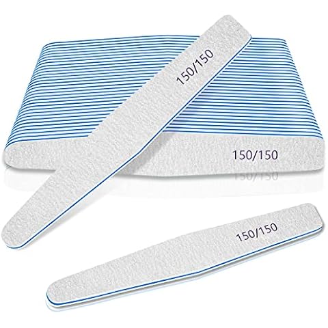 Nail Files 150/150 Grit, 12pcs Nail File for Poly Nail Extension Gel Emery Boards Nail File for Acrylic Nails Coarse Nail File for False Nails Manicure Pedicure Tools for Home Salon … Cover