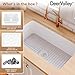 DeerValley Undermount Kitchen Sink 32 inch, White Fireclay Farmhouse Sinks, Single Bowl Deep Drop-in Kitchen Sink with Bottom Grid & Strainer, Heavy Duty Solid Fireclay