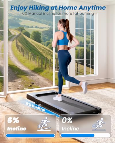 DeerRun Under Desk Walking Pad with 6% Manual Incline — view 3